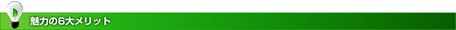 魅惑の6大メリット